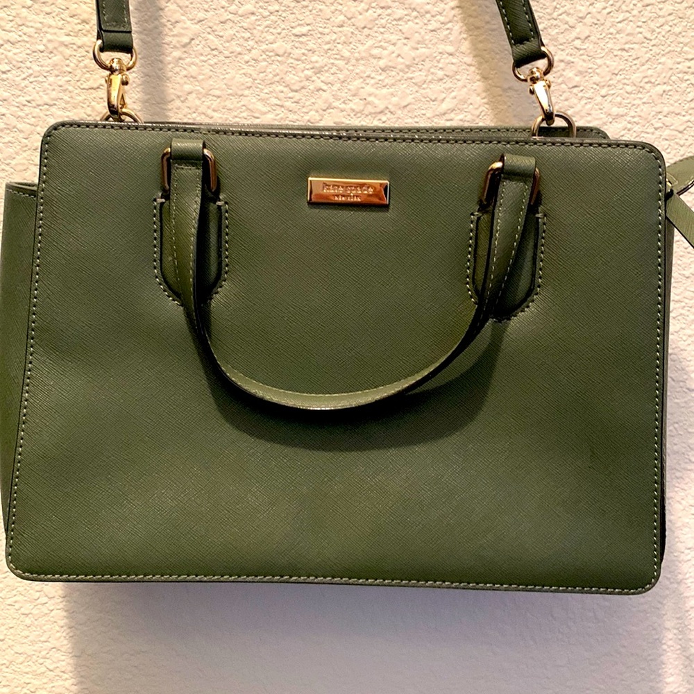 Kate spade forest green messenger bag.